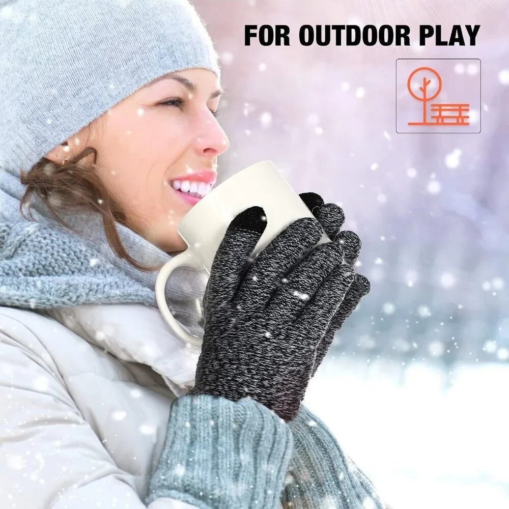 Women's Winter Touchscreen Gloves Soft Warm Fleece Lined Knit 4 Pairs